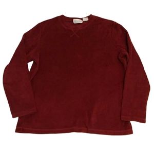 Deep Red Colour Pullover Fleece Sweater